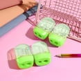 thumbnail image 4 of Sacapuntas manual de doble orificio con tapa | Sujeta y afila lápices estándar y más grandes | Retiene las virutas para un uso limpio del escritorio | Sacapuntas portátil de plástico para niños, 4 of 6