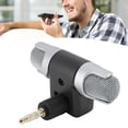 thumbnail image 1 of Lightweight  Microphone, L-Shap Gold Plated Plug Black Dual Channel Mini Stereo Microphone, ABS for Tablet Mobile Phone Level 3,Level 4, 1 of 7
