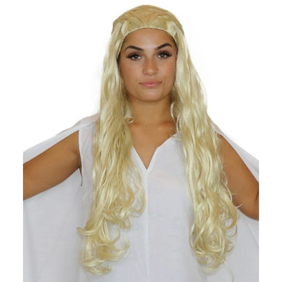 HPO Adult Women's Queen Blonde Wavy Wig Video Game Cosplay | Premium Breathable Capless Cap