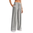 thumbnail image 4 of Weardear Wide Leg Sweatpants for Women Drawstring Elastic Pants with Pockets High Waisted Workout Baggy Sweatpants, 4 of 6
