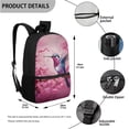 thumbnail image 2 of XYZCANDO Cherry Blossom Hummingbird Print School Backpack Set 17 Inch Book Bag 3 Pack Travel Backpacks Lunch Bag Pencil Case Large Capacity Primary School Bookbag for Teen Girls, 2 of 6