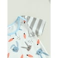 thumbnail image 5 of DcoolMoogl Newborn Baby Boy Girl My First Easter Outfit Infant Bunny Onesie Romper Jumpsuit My with Rabbit Ear Hat Clothes Set, 5 of 7