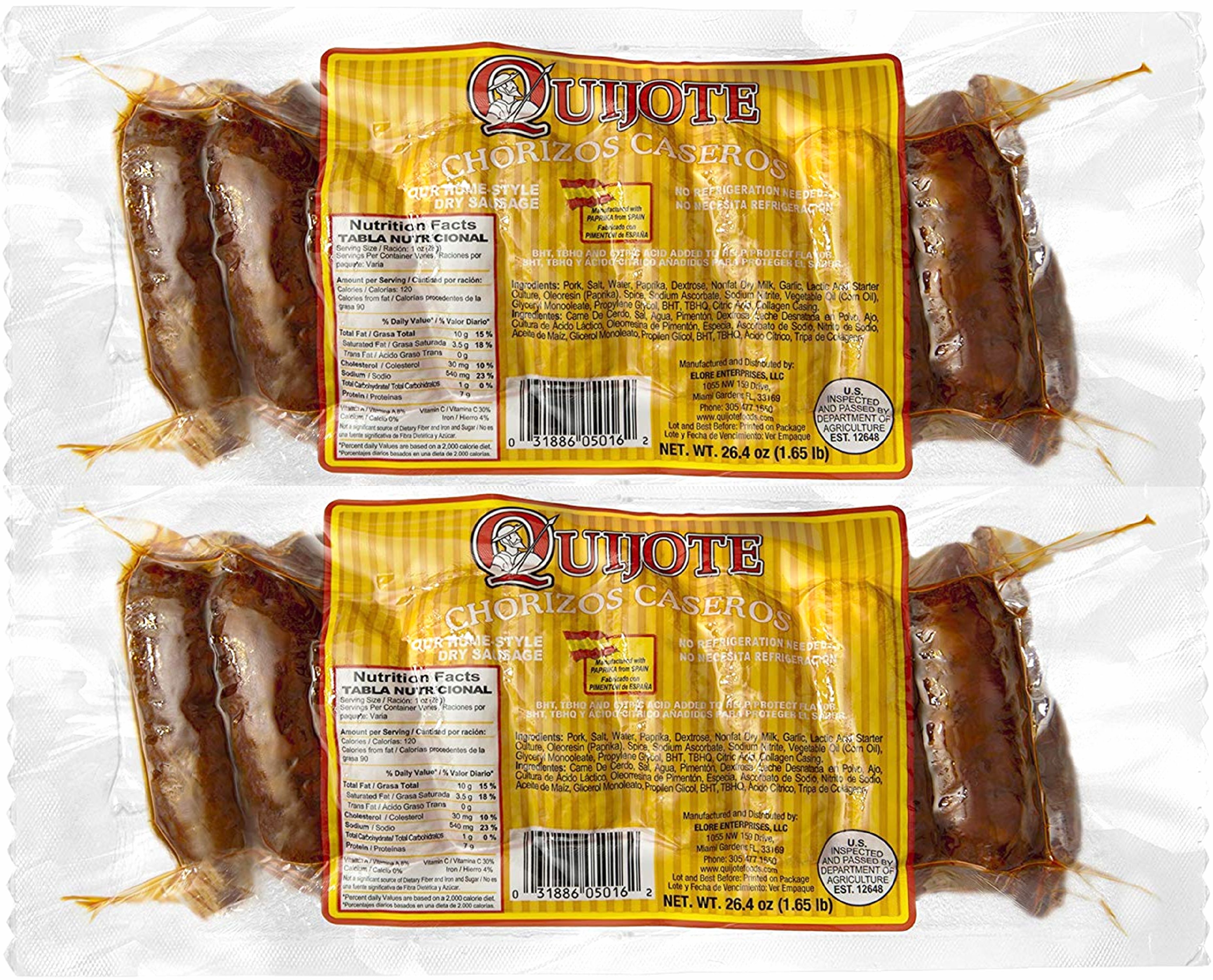 Chorizo Casero Quijote 16 chorizos Pack of 2