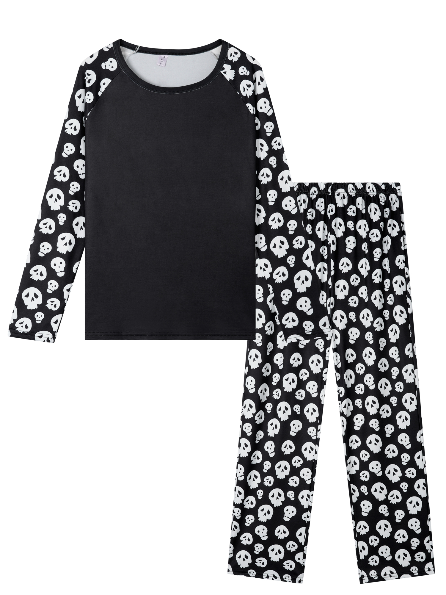 DARING DIVA Pajama Set Print Long Pajama Top Matching Sleep Pant ["Men"] XL Black