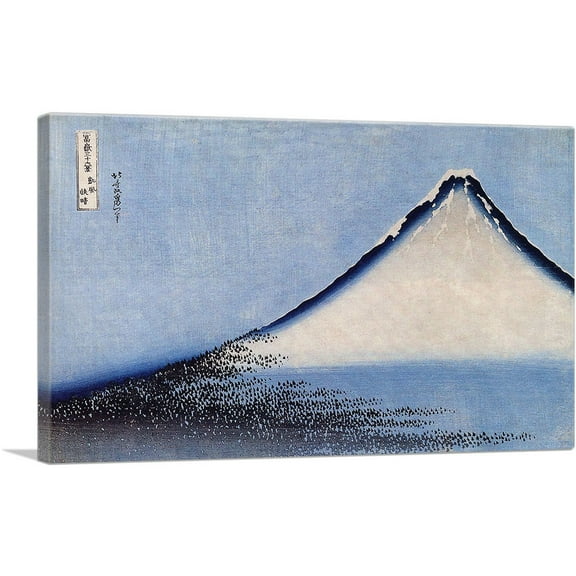 ARTCANVAS Blue Mount Fuji Canvas Art Print by Katsushika Hokusai - Size: 26" x 18" (0.75" Deep)