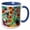 Blue/White, variant on 3drose, Aloha Fresh Fruit Hibiscus Flower Jungle Tropical Hawaii Pattern, 11oz Mug