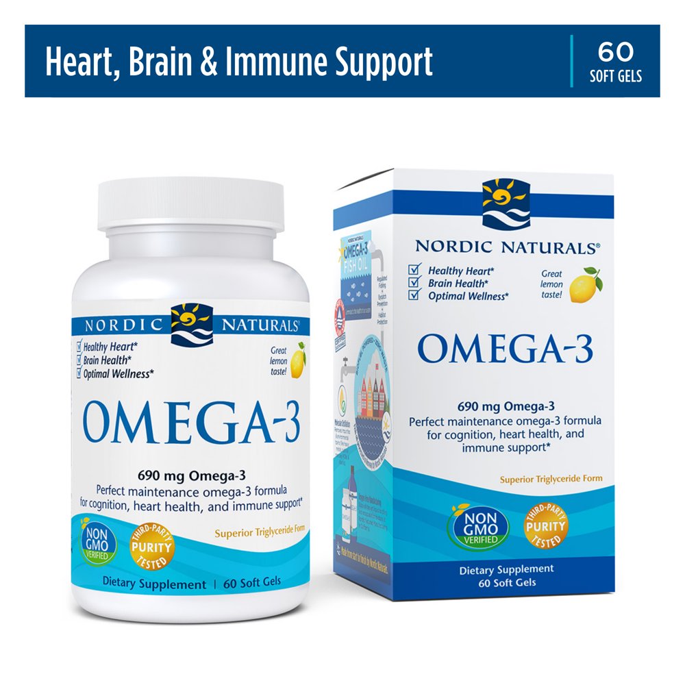 Nordic Naturals Omega-3 Softgels, Lemon, 690 mg - Walmart.com - Walmart.com