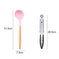 thumbnail image 2 of Juego de 2 piezas de silicona para utensilios de cocina, utensilios de cocina resistentes al calor con mango de madera, utensilio de cocina antiadherente, 2 of 5