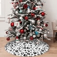 thumbnail image 4 of KLL 30" Christmas Tree Skirt Black Footprints Xmas Tree Skirts Mat for New Year Xmas Holiday Party Indoor Outdoor Home Decoration, 4 of 5