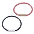 thumbnail image 1 of Pulseras para Pareja LuckyLy de Piel Vegana y Acero Inoxidable con Imán Modelo Cala rosa UNITALLA, 1 of 6