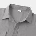 thumbnail image 6 of GigrtiJin Women's Cotton Linen Shirt Button down Short Sleeves Lapel Shirts Solid Color Casual Fashion Tops Blouse, 6 of 9