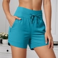 thumbnail image 2 of YMNXA Women's Casual Summer Shorts High Waist Solid Color Loose Comfortable Shorts With Lined Pockets For Outdoor Activities And Daily Wear,Sky Blue,Xxxl, 2 of 7