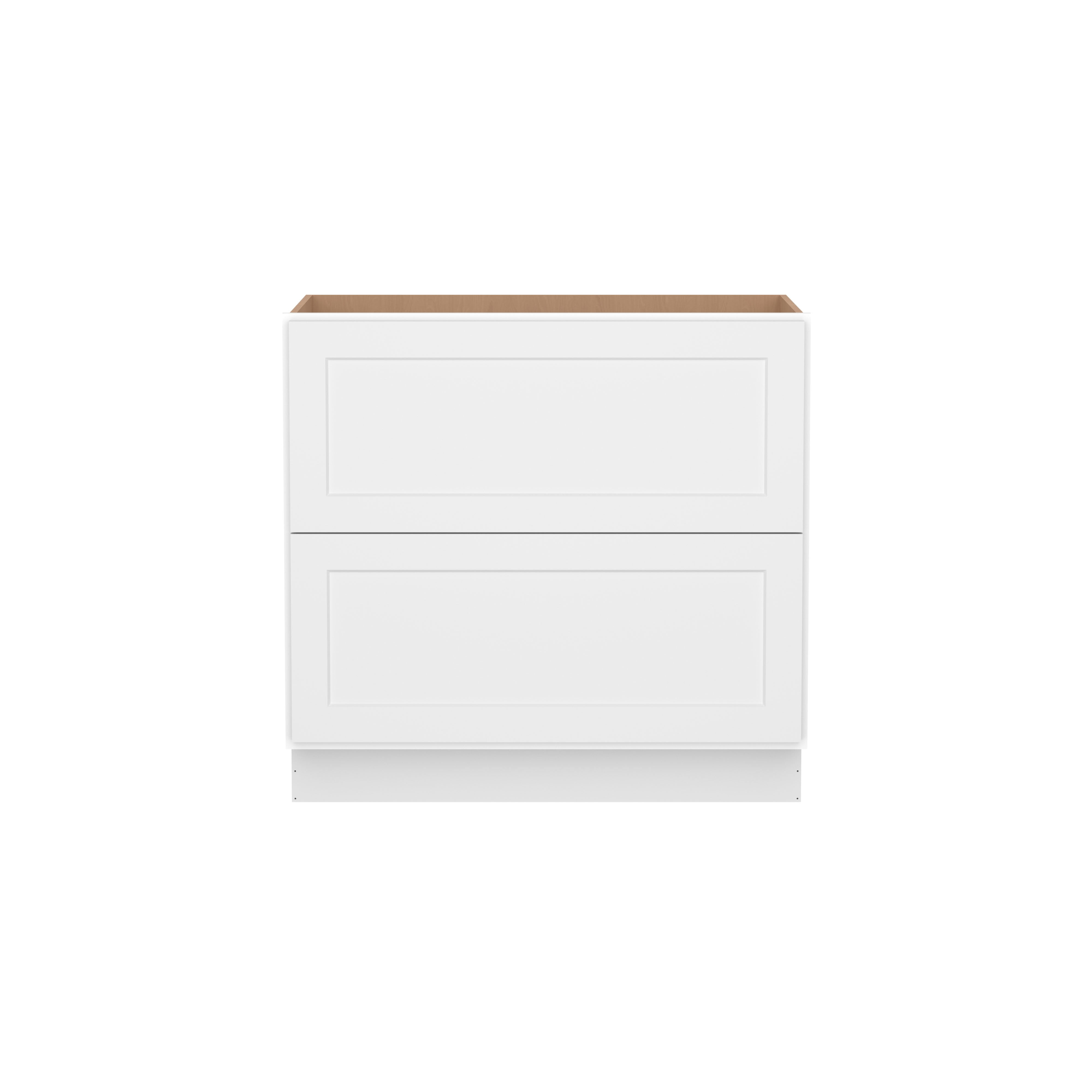 Furinno Shaker Drawer Base Kitchen Cabinet with 2-Drawers, Ready to Assemble, 24 D x 36 W x 34.5 H, White