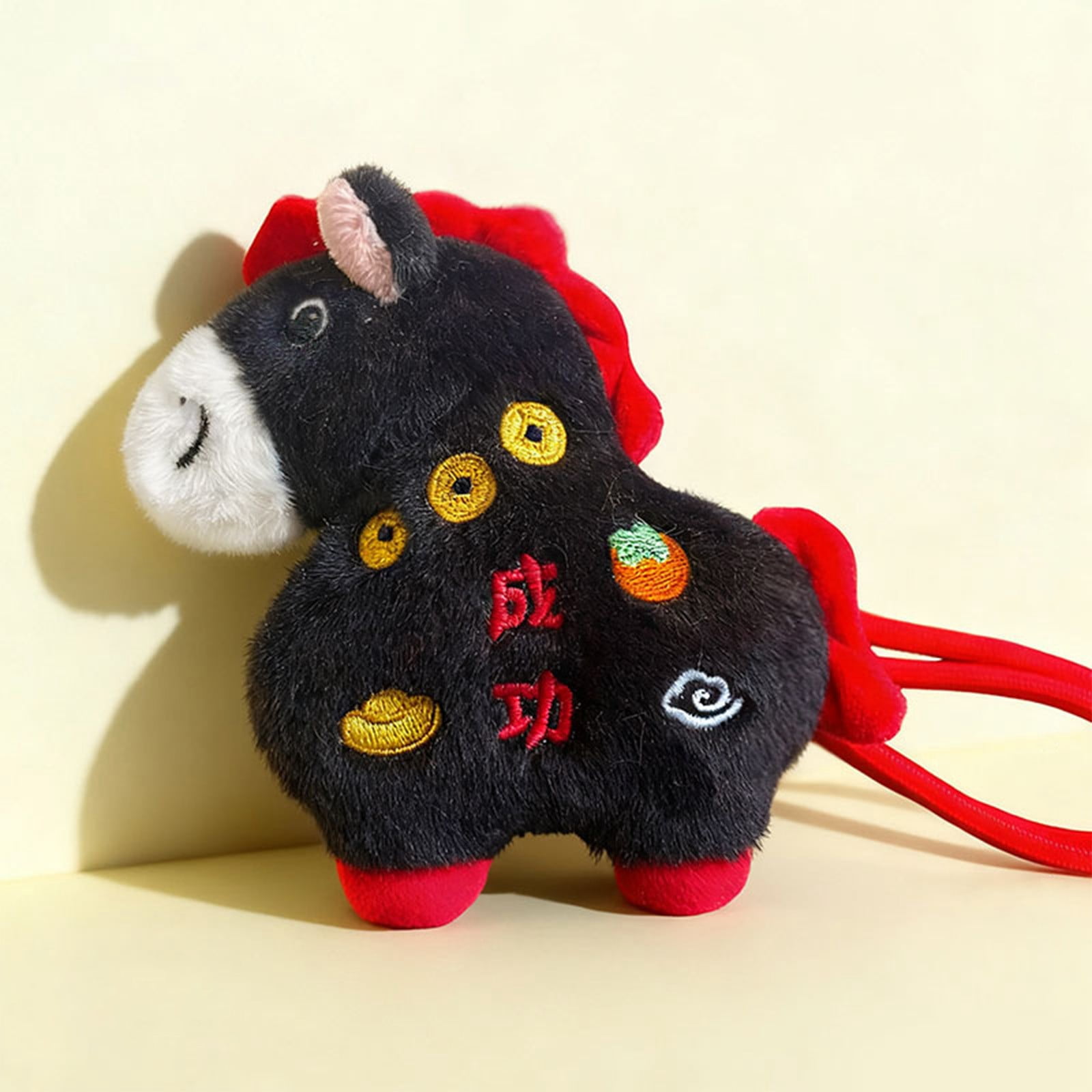 Cute Horse Plush,Blessing Pendant Ornament,4.7"Stuffed Animal,Cute Chinese Decor,2026 Year of The Horse Chinese New Year Ornaments,Hanging Horse Plush Toy Keychain,Cute Holiday Gift for Car Bag 1Pc