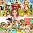 thumbnail image 3 of La Granja de zenon Birthday Party Supplies Balloons Plates Decoration Cake Topper Decor Tableware Banner Backdrop, 3 of 7