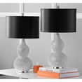 thumbnail image 3 of Safavieh 24.5 in 2-Light Modern Glam Polished Table Lamps with Black Shades, 3 of 7
