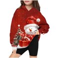 thumbnail image 2 of Odeerbi Teen Boys Girls Christmas Hoodies Snowman Print Hooded Sweatshirts Children's Long Sleeve Pattern T-shirt Printed Round Neck Shirt Hooded Sweatshirt Burgundy, 2 of 4