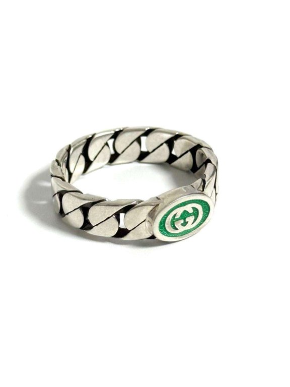 Pre-Owned Gucci Men's Interlocking G Silver Ring