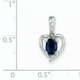 thumbnail image 3 of Finest Gold 14K White Gold Sapphire & Diamond Heart Pendant, 3 of 3
