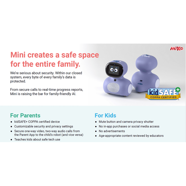 Miko Mini: Ai Robot for Kids | Fosters Stem Learning & Education | Interactive Bot Equipped with Coding, Stories & Games | GPT-Powered Conversational