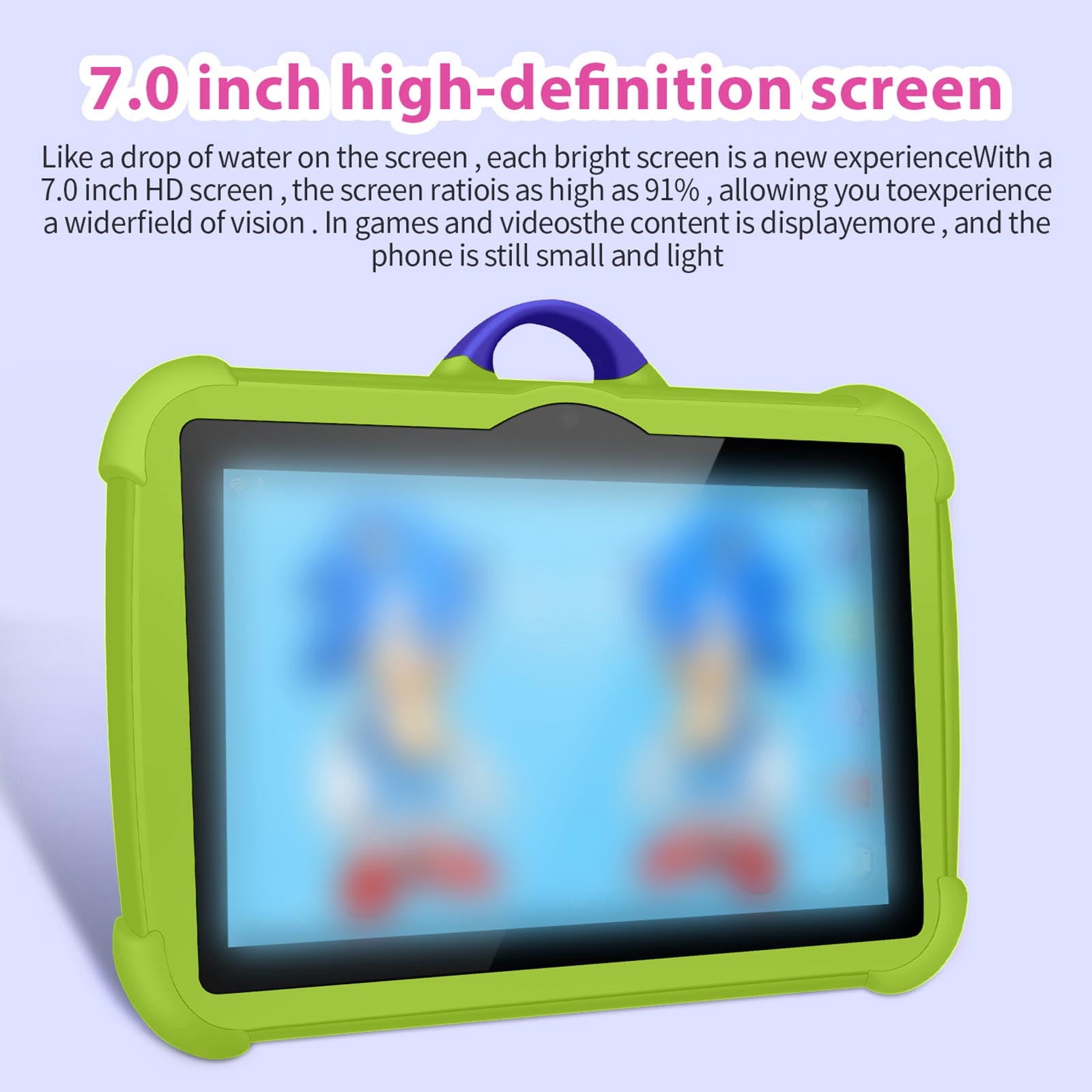 FHBVT 7-inch Android WIFI Bluetooth Tablet Portable IPS Display Touch Screen Educational Learning Device Long Battery Life Compact Lightweight Digital Pad for Home Travel Daily Entertainment