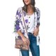 thumbnail image 1 of Las mujeres cubren la chaqueta transpirable agradable a la piel abierta frontal floral impresión cubrir la chaqueta para el hogar del partido, 1 of 4