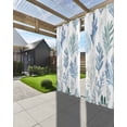thumbnail image 3 of nqOlkjepod Outdoor Curtains for Patio Waterproof, Blue Green Botanical Outdoor Privacy Panels Grommet, Retro Summer Watercolor Leaf Plant Blackout Outside Curtains for Porch/Cabana 54"x84", 2 Panels, 3 of 8
