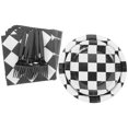 thumbnail image 1 of HLONK Disposable Racing Party Plates  Paper Black and White  9in/7in, 1 of 6
