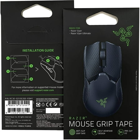 Mouse Grip Tape Compatible with Razer Viper Family of Mice - Black