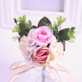 thumbnail image 4 of 4 Uds rosa púrpura boda ramillete Boutonniere pulsera hecha a mano novio broche Pin flor, 4 of 8