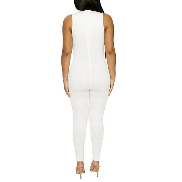Aligament Jumpsuit For Women Yoga Jumpsuit Zipper Workout Sleeveless Slim  High Waist Sports Jumpsuit Size XL 