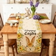thumbnail image 6 of Linnome Easter Bunny Linen Table Cloth Premium Soft Table Cover Dining Room Party Family Gathering Tabletop Decor, 6 of 6
