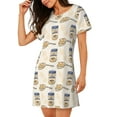 thumbnail image 2 of Fotbe Peanuts Bata de Dormir para Mujer con Estampado, Camisón de Algodón de Manga Corta, Ropa de Dormir Casual, 2 of 6