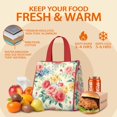 thumbnail image 5 of Pioneer Flower Floral Print Pattern Insulated Lunch Bag for Women & Adults,Large Portable Soft Cooler Lunch Bag,Thermal Food Storage Tote with Pearl Cotton,8.66L,8.75x5.75x9.5 Inch, 5 of 6