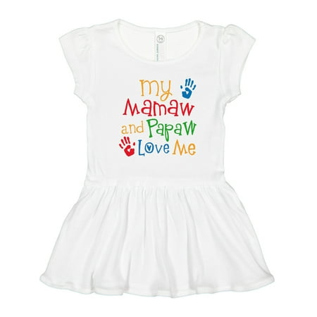 

Inktastic Mamaw and Papaw Love Me Girls Toddler Dress