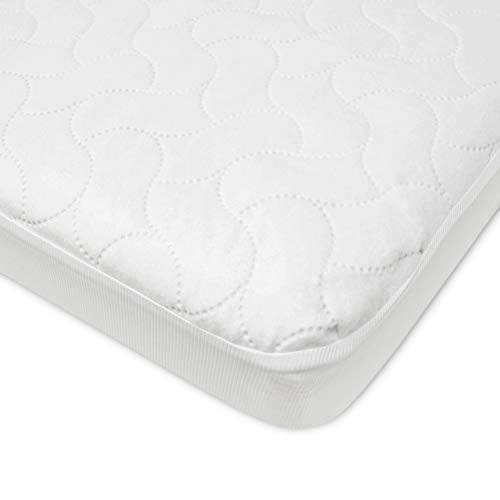 White American Baby Company 2 Pack Waterproof Embossed Quilt-Like Flat 27 x 36 Protective Mattress Pad Cover for Boys and Girls 