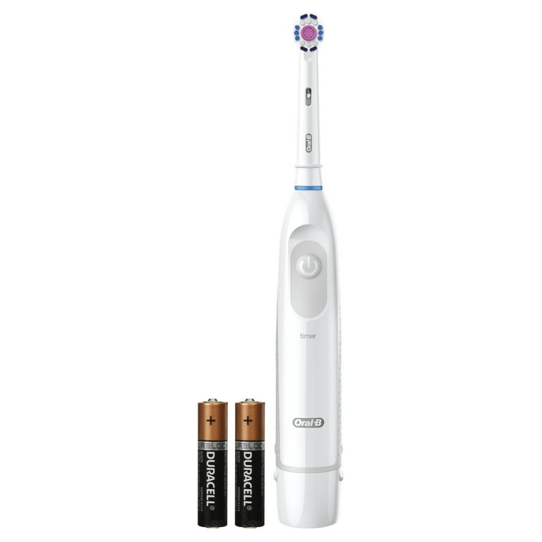 Oral-B PRO 100 3D White Electric Toothbrush, Compact Head, Battery