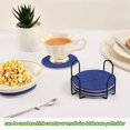 thumbnail image 6 of Haosy Set of 6 Drink Woven Coaster with Holder Heat Resistant Non-Slip Bar Coasters 4 Inches Dark Blue, 6 of 7