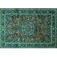thumbnail image 1 of Ahgly Company Machine Washable Indoor Rectangle Medallion Turquoise Blue Traditional Area Rugs, 8' x 12', 1 of 4