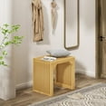 thumbnail image 4 of 18" Solid Wood Bench, Entryway Bench with Storage for Entryway, Living Room, Kitchen (Nature, Small Bench), 4 of 17