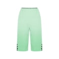 thumbnail image 4 of cocolona Womens Summer Casual Printed Beach Shorts Elastic Waist Straight Splited Leg Knee Length Shorts with Pockets, 4 of 4