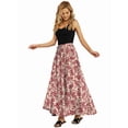thumbnail image 6 of Women'S Flowy Maxi Skirt Summer Pleated High Waisted Casual Long Skirts with Pockets Safflower XXL, 6 of 8