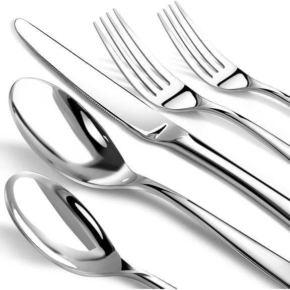 Silverware Set for 8, Heavy Duty Stainless Steel Cutlery Set Flatware Set,40 Piece Premium Silverware, Mirror Polished Modern Cutlery include Fork Knife Spoon Set