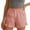 Red, variant on Women's Casual Summer Shorts, Elastic Waist Button Detail Short Pants with Lace Trim, Lightweight Fashion Bottoms for Daily Wear