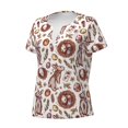thumbnail image 2 of Naloa Rabbit And Egg Print T-Shirts Short Sleeve V Neck Tees for Women Fashion Tops Trendy Lightweight Soft Casual Summer Outfits Clothes, 2 of 5