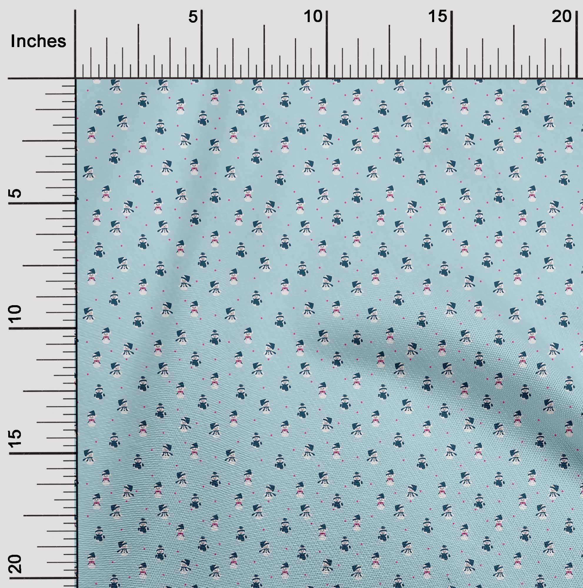 oneOone Cotton Poplin Light Blue Fabric Christmas Sewing Material Print Fabric By The Yard 42 Inch Wide