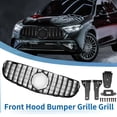 thumbnail image 2 of Front Upper Hood Bumper Grille Grill for Mercedes-Benz GLC250 17-18 Grille Grill AMG Style Gloss Black, 2 of 7