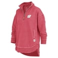 thumbnail image 2 of Women's Pressbox Red Wisconsin Badgers Northfork Sojourn Poncho Quarter-Zip Sweatshirt, 2 of 3