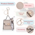 thumbnail image 3 of Mini Backpack Keychain, Cute Coin Purse Keychain PU Leather Backpack Purse Key Chain, Beige, 3 of 7