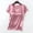 Pink, variant on BUIGTTKLOP Satin Pajamas Tops for Women Built in Bra Short Sleeve Shirts Round Neck T Shirts Comfy Loungewear